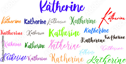 Katherine Girl Name in Multiple Font Styles Typography Text photo