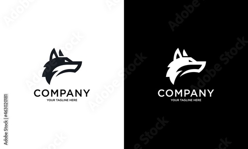 elegant head wolf profile drawing art logo design template illustration inspiration