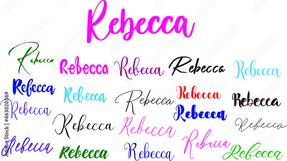 Rebecca Baby Girl Name in Multiple Font Styles Typography Text
