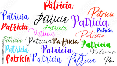 Patricia Baby Girl Name in Multiple Font Styles Typography Text photo