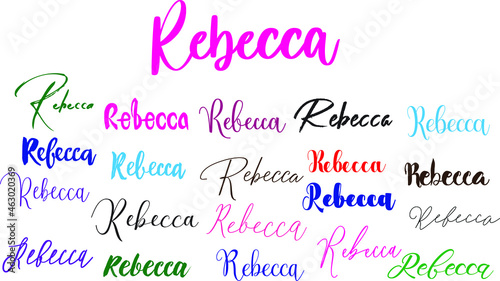 Rebecca Baby Girl Name in Multiple Font Styles Typography Text photo