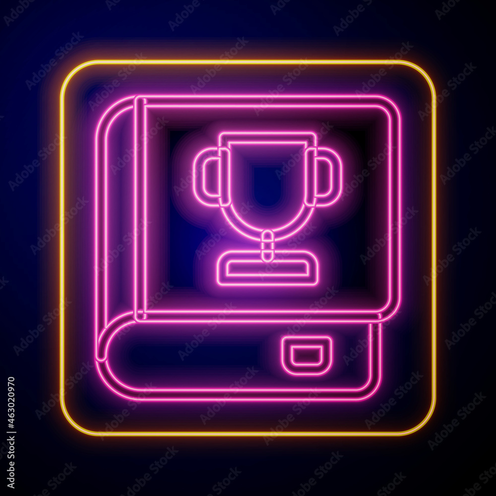 Glowing neon Book icon isolated on black background. Vector Glowing neon Book icon isolated on black background. Vector