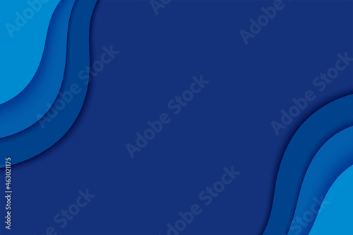 Blue paper layer abstract background. Paper cut layered with space for text.