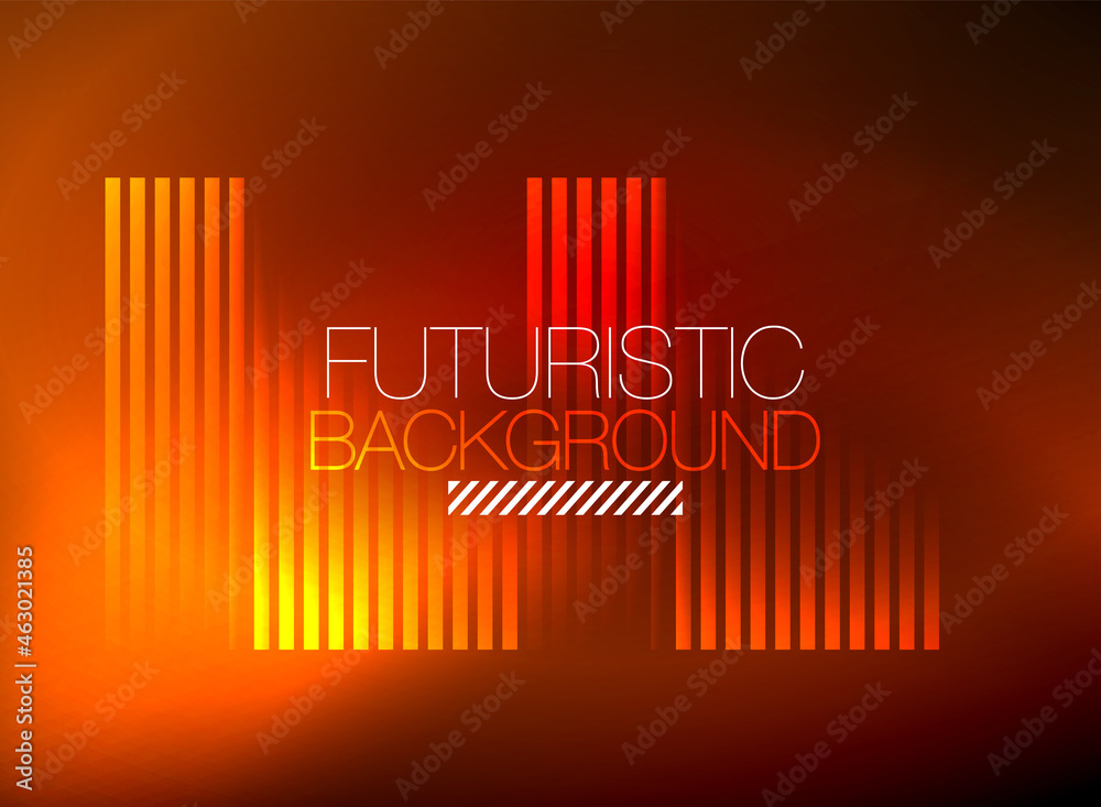 Fototapeta premium Bright neon color techno abstract background, shiny glowing neon lines in the dark background