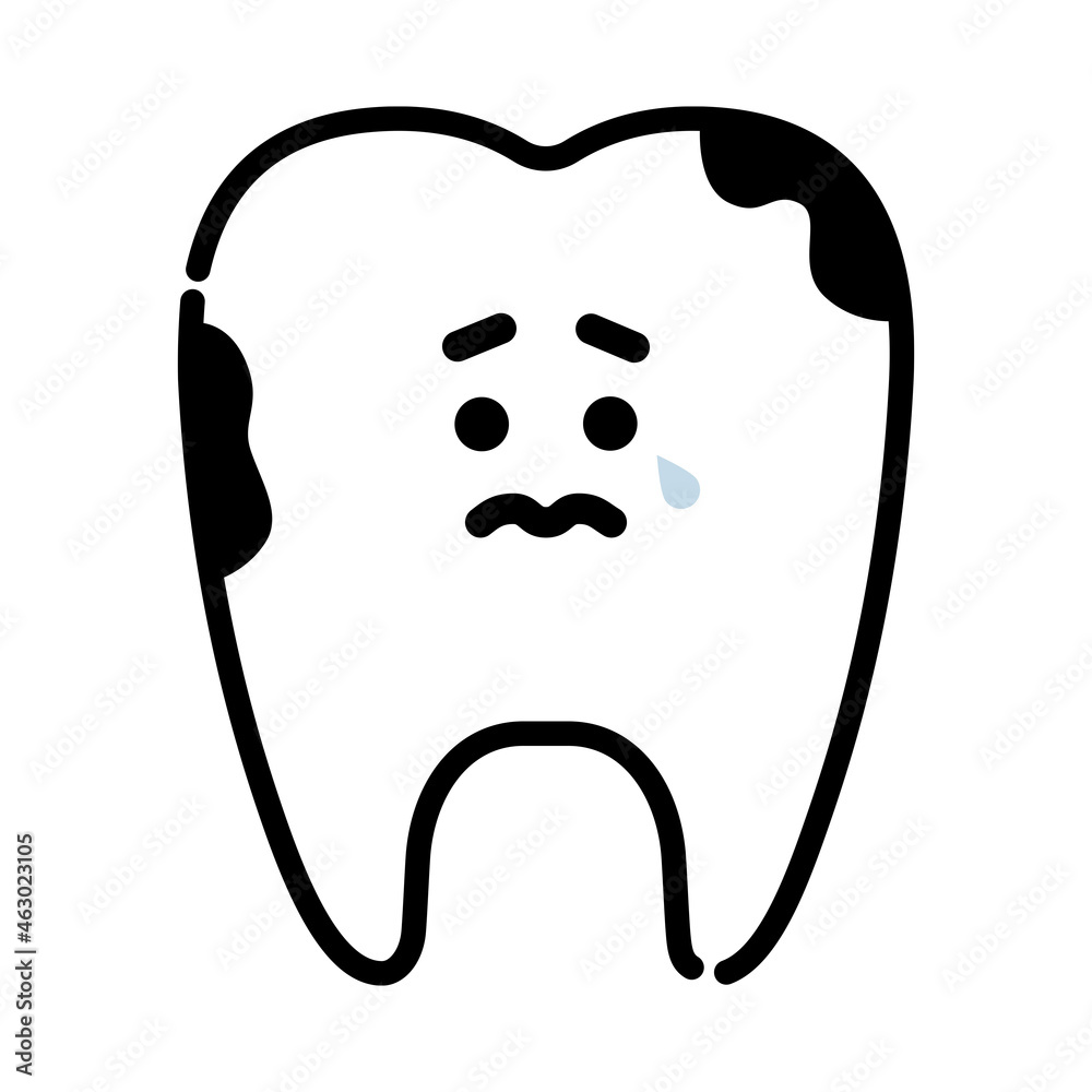 虫歯になった歯 キャラクター Stock Vector Adobe Stock