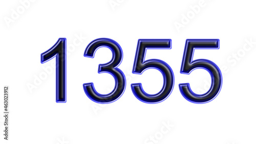Free Download blue 1355 number 3d effect white background - GFXLoad