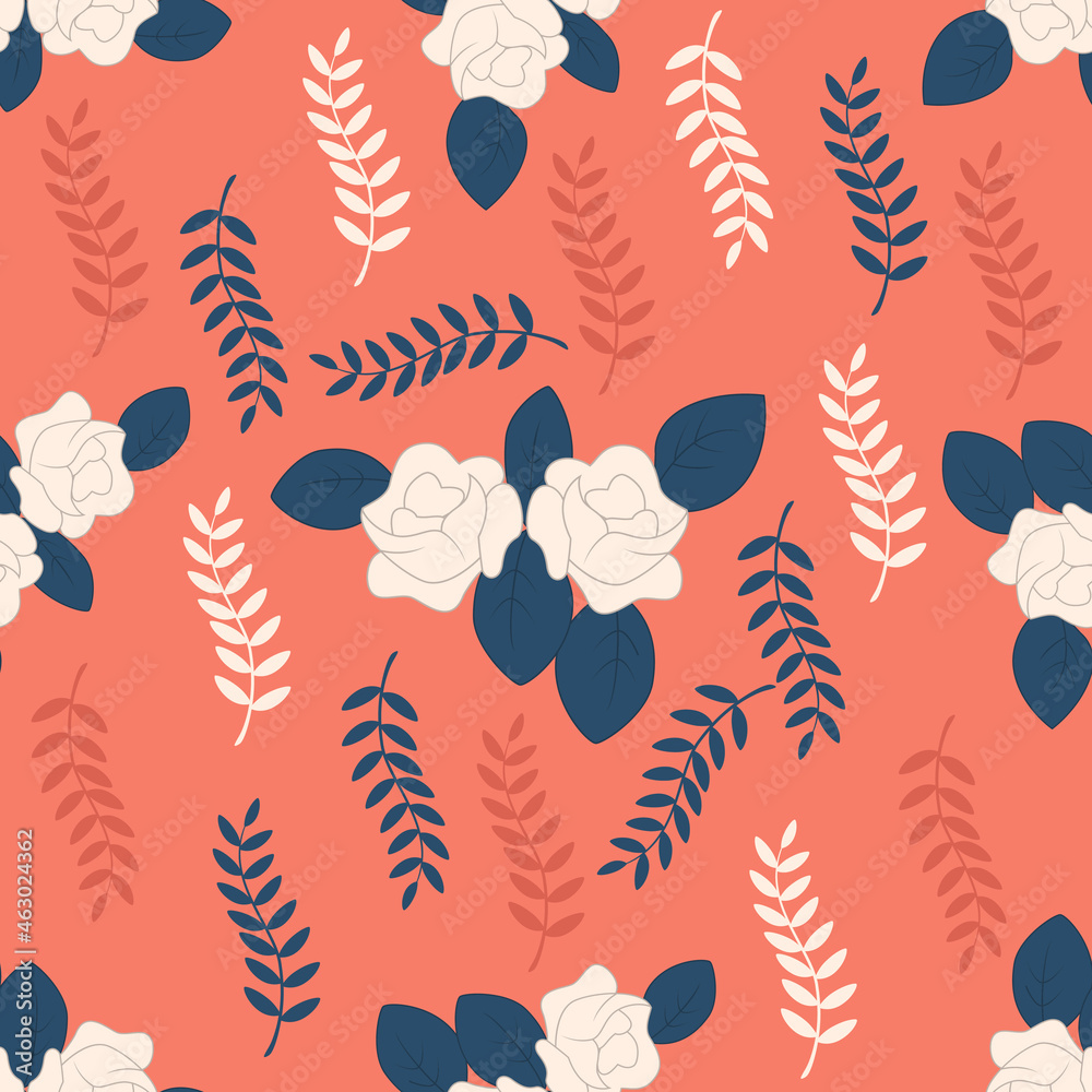Naklejka premium Beautiful Flower seamless pattern background