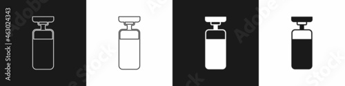 Set Punching bag icon isolated on black and white background. Vector