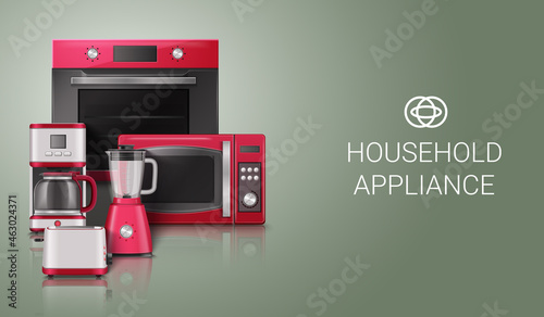 Household Appliance Realistic Composition