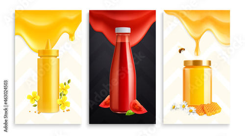 Sauce Realistic Cards Set