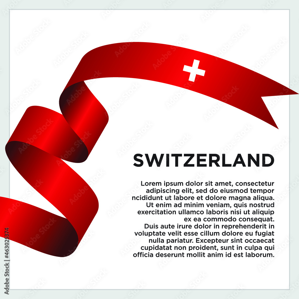 Happy Independence Day. Waving ribbon with Flag of Switzerland, Template for Independence day. logo vector template Happy Independence Day. Waving ribbon with Flag of Switzerland, Template for Independence day. logo vector template