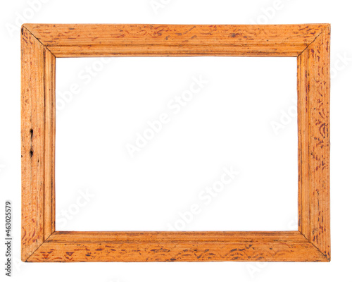 Old wood frame on wthite background photo