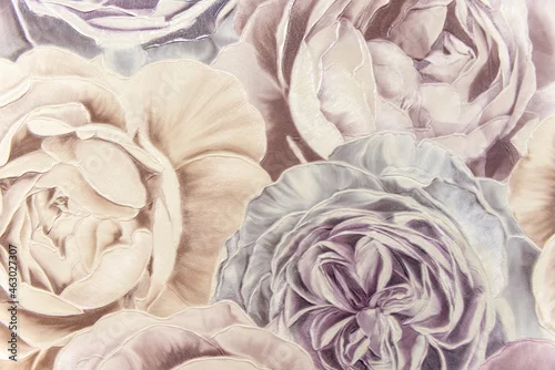 Obraz narysowane duże pastelowe kwiaty