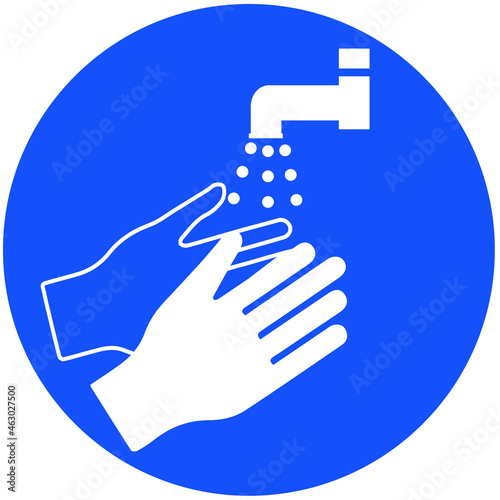Wash your hands or sanitize hands mandatory sign. for preventing coronavirus covid-19 concept 