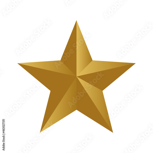 gold star for decoration isolated on white background