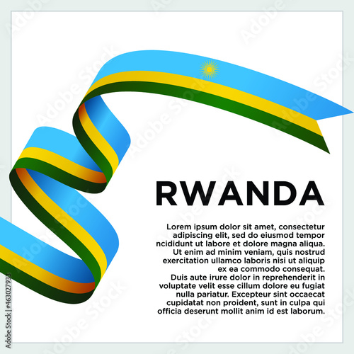 Happy Independence Day. Waving ribbon with Flag of Rwanda, Template for Independence day. logo vector template