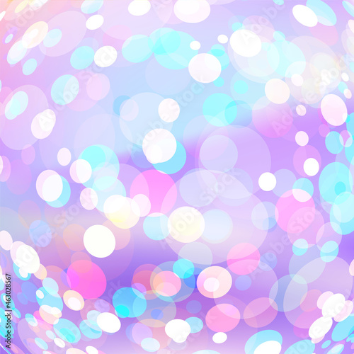 Winter Holiday Christmas Background with Marvellous Sparkles and Glitter. Luxurious Princess Wallpaper with Awesome Bokeh Texture. Pink Purple Festive Wallpaper.