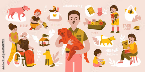 Volunteer Works Doodle Composition