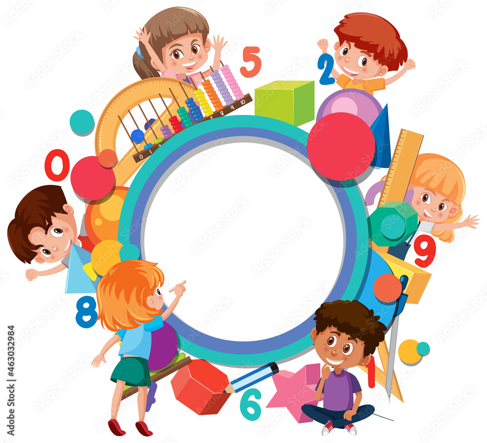 Blank math template with math tools and elements Blank math template with math tools and elements