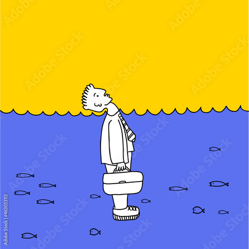 Keep your head above water. Metaphoric idiom.