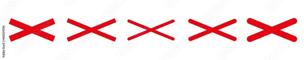 wrong mark red wide cross x sign vector isolated illustration wrong mark red wide cross x sign vector isolated illustration