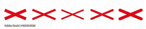 wrong mark red wide cross x sign vector isolated illustration
