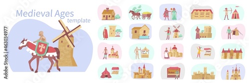 Medieval Ages Flat Compositions