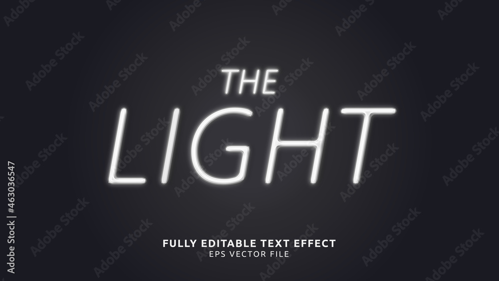 The White Light Thin Editable Text Effect The White Light Thin Editable Text Effect
