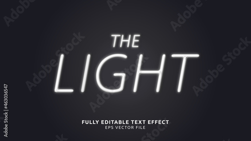 The White Light Thin Editable Text Effect