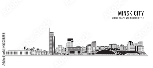 Cityscape Building Abstract Simple shape and modern style art Vector design - Minsk city