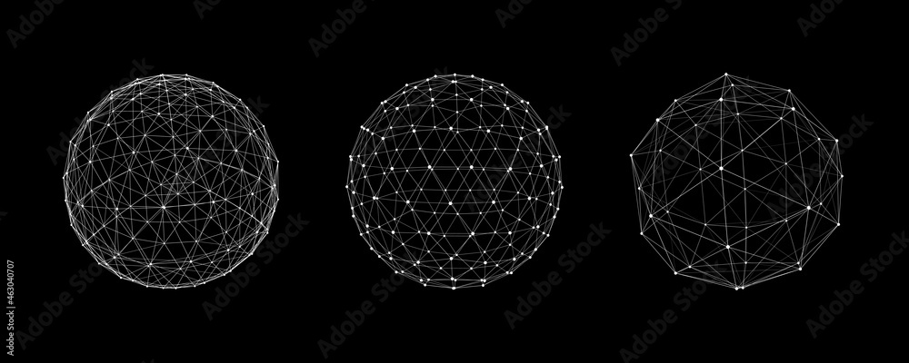 Vector futuristic sphere of particles and lines. Network connection big data. Abstract technology background. Vector futuristic sphere of particles and lines. Network connection big data. Abstract technology background.