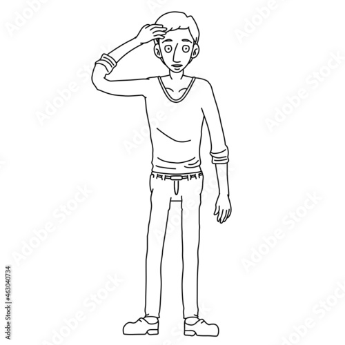 Hugo Man Confused Lost Puzzled Thinking Emotions Whiteboard Animation SVG Image