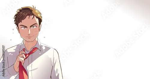 ネクタイを外して退職・転職するビジネスマン