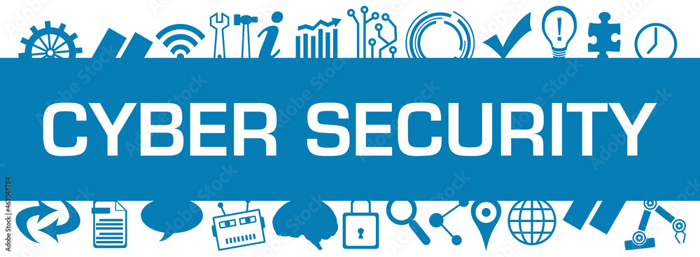 Cyber Security Blue Box Technology Symbols Up Down Cyber Security Blue Box Technology Symbols Up Down