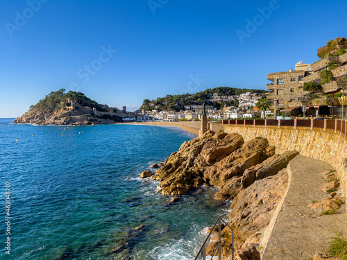 Tossa de Mar Catalan coast fishing village Mediterranean sea turquoise blue water beach tourist Barcelona Europe Spain
