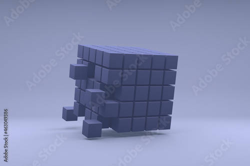 Composition With 3D Cube  3D Render