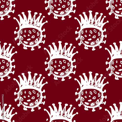coronavirus seamless vector background doodle style. medical pandemic symbol