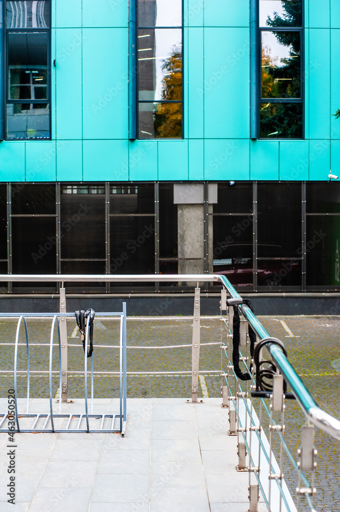 Naklejka premium Metal railings stainless steel outdoor