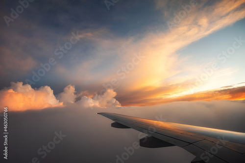 Flying in the sky and the sea of clouds.