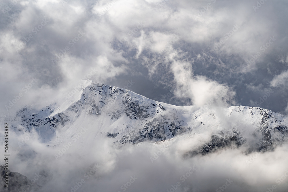 View of himalayan peaks in mist from Thame - Nepal. View of himalayan peaks in mist from Thame - Nepal.