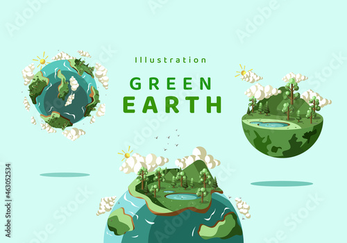 Illustration Vector Landscape Green Earth