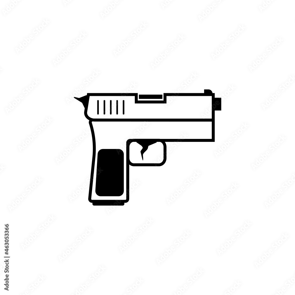 pistol icon, gun vector, kill illustration