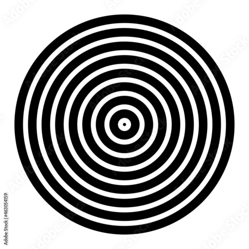 Concentric circles. Radiating, radial circles, lines