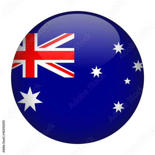 Australia 3D Rounded Country Flag button Icon