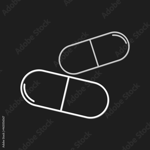 Vector illustration of two drugs capsule.