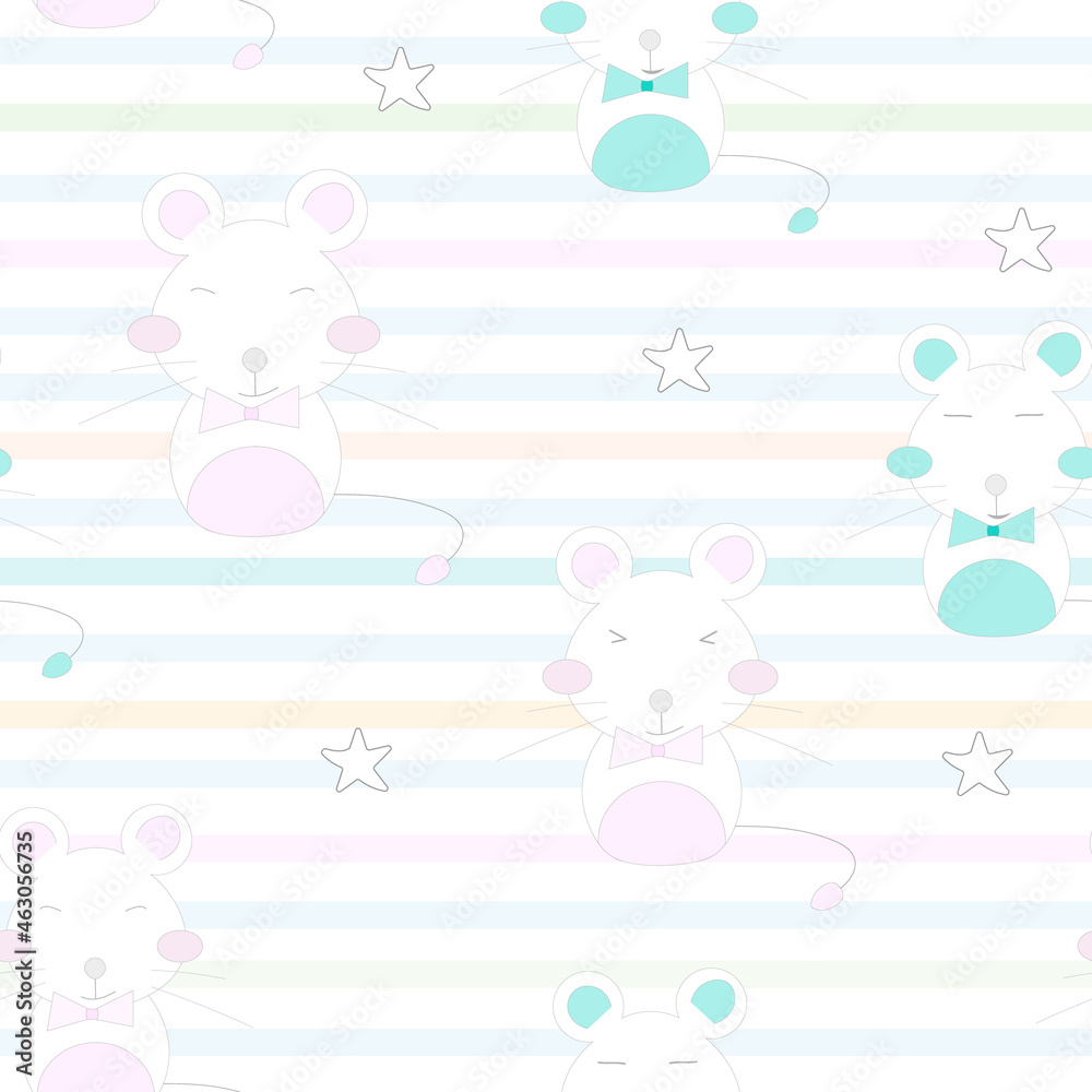 Seamless pattern with cute Mouse.Vector illustration. Seamless pattern with cute Mouse.Vector illustration.