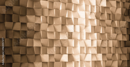 Canvas Print Natural color wood block wall cubic texture background