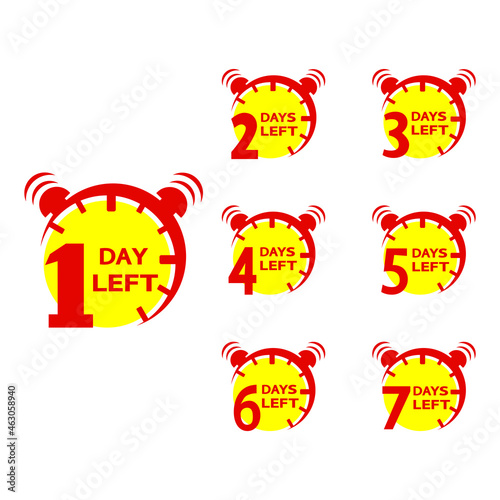 Number days left countdown. Days go sale price offer promo deal timer. Vector