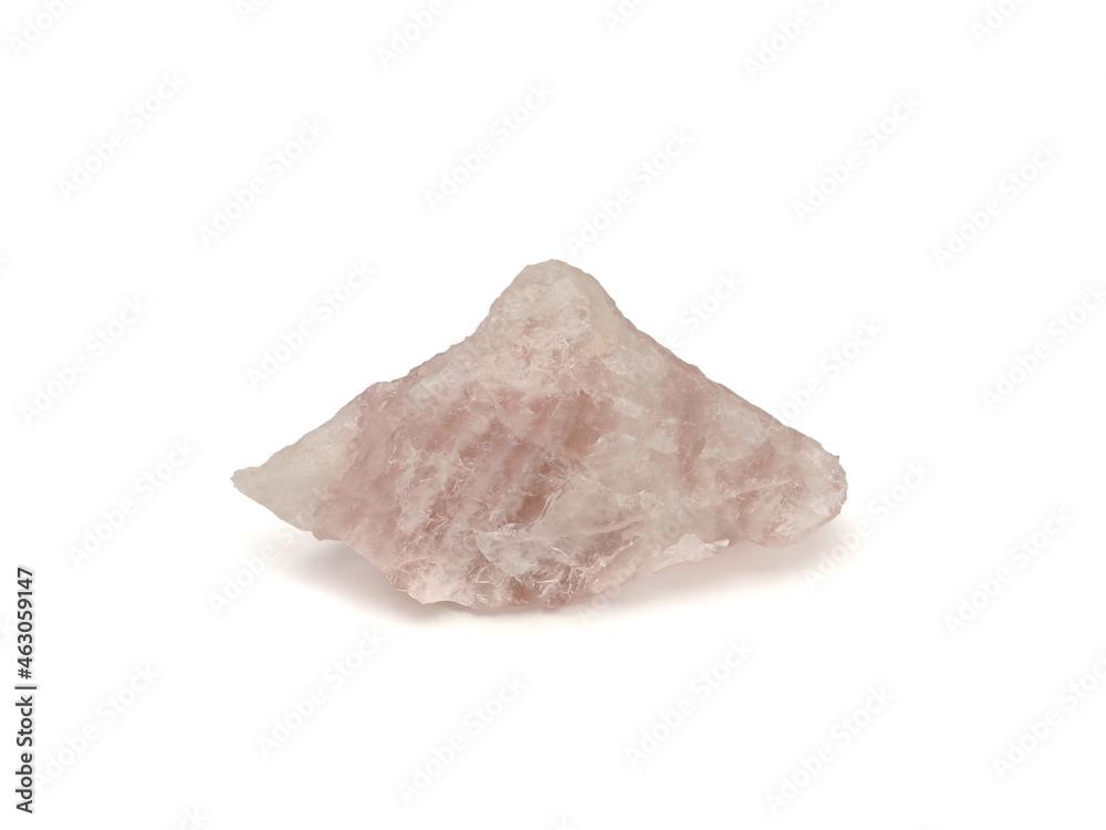Rose Quartz Isolated on White, top view