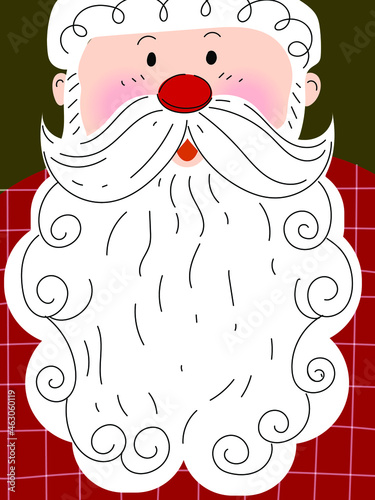 Santa Claus character icon for Christmas day vector illustration.